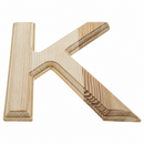 Unfinished Wooden Arial Font Letter K (6.25 Inches)