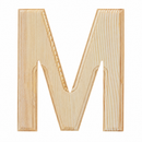 Unfinished Wooden Arial Font Letter M (6.25 Inches)