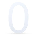 Arial Font White Painted MDF Wood Number 0 (Zero) 6 Inches