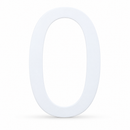 Arial Font White Painted MDF Wood Number 0 (Zero) 6 Inches