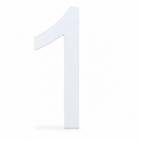 Arial Font White Painted MDF Wood Number 1 (One) 6 Inches