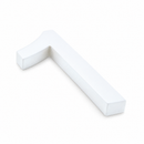 Arial Font White Painted MDF Wood Number 1 (One) 6 Inches