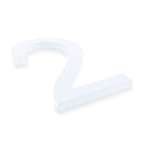 Arial Font White Painted MDF Wood Number 2 (Two) 6 Inches