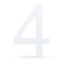 Arial Font White Painted MDF Wood Number 4 (Four) 6 Inches