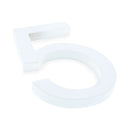 Arial Font White Painted MDF Wood Number 5 (Five) 6 Inches