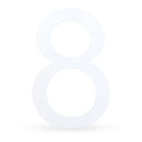 Arial Font White Painted MDF Wood Number 8 (Eight) 6 Inches