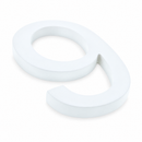 Arial Font White Painted MDF Wood Number 9 (Nine) 6 Inches