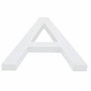 Arial Font White Painted MDF Wood Letter A (6 Inches)