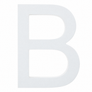 Arial Font White Painted MDF Wood Letter B (6 Inches)