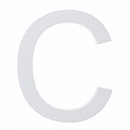 Arial Font White Painted MDF Wood Letter C (6 Inches)