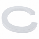 Arial Font White Painted MDF Wood Letter C (6 Inches)