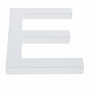 Arial Font White Painted MDF Wood Letter E (6 Inches)