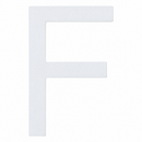 Arial Font White Painted MDF Wood Letter F (6 Inches)