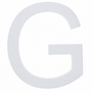 Arial Font White Painted MDF Wood Letter G (6 Inches)