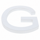 Arial Font White Painted MDF Wood Letter G (6 Inches)