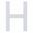 Arial Font White Painted MDF Wood Letter H (6 Inches)