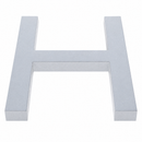 Arial Font White Painted MDF Wood Letter H (6 Inches)
