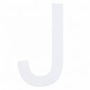 Arial Font White Painted MDF Wood Letter J (6 Inches)