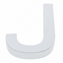 Arial Font White Painted MDF Wood Letter J (6 Inches)