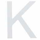 Arial Font White Painted MDF Wood Letter K (6 Inches)