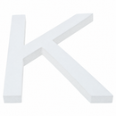 Arial Font White Painted MDF Wood Letter K (6 Inches)