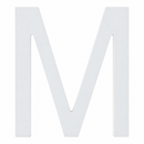 Arial Font White Painted MDF Wood Letter M (6 Inches)