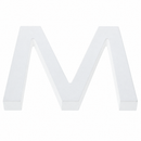 Arial Font White Painted MDF Wood Letter M (6 Inches)
