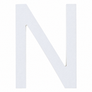 Arial Font White Painted MDF Wood Letter N (6 Inches)