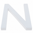 Arial Font White Painted MDF Wood Letter N (6 Inches)