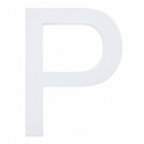 Arial Font White Painted MDF Wood Letter P (6 Inches)