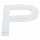 Arial Font White Painted MDF Wood Letter P (6 Inches)