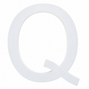 Arial Font White Painted MDF Wood Letter Q (6 Inches)