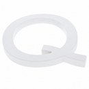 Arial Font White Painted MDF Wood Letter Q (6 Inches)