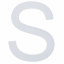 Arial Font White Painted MDF Wood Letter S (6 Inches)