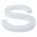 Arial Font White Painted MDF Wood Letter S (6 Inches)