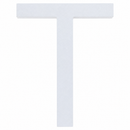 Arial Font White Painted MDF Wood Letter T (6 Inches)