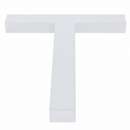 Arial Font White Painted MDF Wood Letter T (6 Inches)
