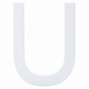 Arial Font White Painted MDF Wood Letter U (6 Inches)