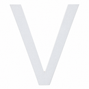 Arial Font White Painted MDF Wood Letter V (6 Inches)