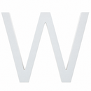 Arial Font White Painted MDF Wood Letter W (6 Inches)