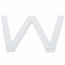 Arial Font White Painted MDF Wood Letter W (6 Inches)