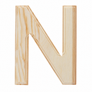 Unfinished Wooden Arial Font Letter N (6.25 Inches)