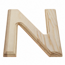Unfinished Wooden Arial Font Letter N (6.25 Inches)