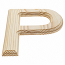 Unfinished Wooden Arial Font Letter P (6.25 Inches)