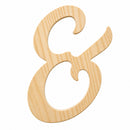 Unfinished Wooden Playball Italic Symbol & (6.25 Inches)