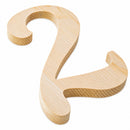 Unfinished Wooden Playball Italic Number 2 (6.25 Inches)