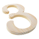 Unfinished Wooden Playball Italic Number 3 (6.25 Inches)