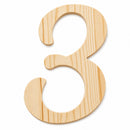 Unfinished Wooden Playball Italic Number 3 (6.25 Inches)