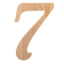 Unfinished Wooden Playball Italic Number 7 (6.25 Inches)