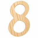 Unfinished Wooden Playball Italic Number 8 (6.25 Inches)